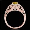 Image 2 : 1.22 ctw Certified SI/I Fancy Intense Yellow Diamond Ring 10k Rose Gold - REF-177N3F