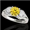 Image 1 : 1.45 ctw SI/I Fancy Intense Yellow Diamond 3 Stone Ring 10k White Gold - REF-204Y5X