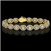 Image 1 : 13.25 ctw Oval Cut Diamond Micro Pave Bracelet 18K Yellow Gold - REF-1808Y5X