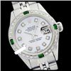 Image 1 : Rolex Men's Stainless Steel, QuickSet, Diam Dial & Diam/Emerald Bezel