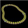 Image 2 : 38.1 ctw Peridot & Diamond Necklace 14K Rose Gold - REF-454R5K