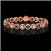 Image 1 : 8.83 ctw Black & Diamond Micro Pave Bracelet 18K Rose Gold - REF-569F5M