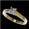 Image 1 : 0.50 ctw Certified VS/SI Quality Princess Diamond Ring 10k Yellow Gold - REF-60G3W