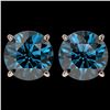 Image 1 : 4 ctw Certified Intense Blue Diamond Stud Earrings 10k Rose Gold - REF-556A3N