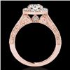 Image 2 : 1.7 ctw Certified Diamond Solitaire Halo Ring 10k Rose Gold - REF-218A2N
