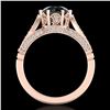 Image 3 : 2.2 ctw Fancy Black Diamond Engagment Art Deco Ring 18k Rose Gold - REF-141H8R