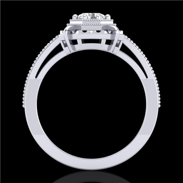 0.53 ctw VS/SI Diamond Art Deco Ring 18k White Gold - REF-136G4W