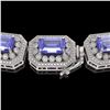 Image 3 : 50.67 ctw Tanzanite & Diamond Victorian Bracelet 14K White Gold - REF-2709M3G
