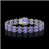 Image 3 : 16.96 ctw Tanzanite & Diamond Bracelet 14K White Gold - REF-245X5A