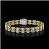 Image 3 : 14.35 ctw Aquamarine & Diamond Bracelet 14K Yellow Gold - REF-236H4R