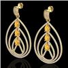 Image 1 : 4 ctw Citrine & Micro Pave VS/SI Diamond Earrings 18k Yellow Gold - REF-307Y3X