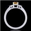 Image 3 : 0.75 ctw Intense Fancy Yellow Diamond Engagment Ring 18k White Gold - REF-107X3A