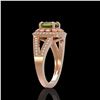 Image 3 : 2.39 ctw Certified Tourmaline & Diamond Victorian Ring 14K Rose Gold - REF-106K5Y