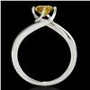 Image 2 : 1 ctw SI/I Fancy Intense Yellow Diamond Bypass Ring 10k White Gold - REF-177A3N