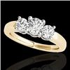Image 1 : 2 ctw Certified Diamond 3 Stone Solitaire Set 10k Yellow Gold - REF-218X2A