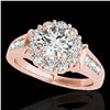 Image 1 : 1.9 ctw Certified Diamond Solitaire Halo Ring 10k Rose Gold - REF-216A8N