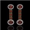 Image 1 : 8.87 ctw Garnet & Diamond Earrings 14K Yellow Gold - REF-144H2R