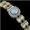 Image 3 : 18.97 ctw Sky Topaz & Diamond Bracelet 14K Yellow Gold - REF-263N6F