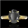 Image 1 : 5 ctw Black Diamond Designer Ring 18k Yellow Gold - REF-161K8Y