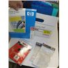 Image 2 : BOX OF ASST. LABELS, CLIPBOARDS, PAPER, ETC.