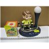 Image 1 : MATTEL TIN MUSIC BOX, NOT WORKING & HOCKEY PLAYER LAMP