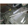 Image 2 : 3 PIECE GLASS & METAL COFFEE & END TABLE SET