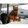 Image 1 : HANGING STAINGLASS FRAMED CAT