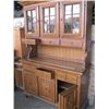 Image 2 : LG. PINE CHINA CABINET, ONE BROKEN GLASS ON DOOR