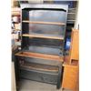 Image 1 : BLACK & NATURAL CABINET WITH UPPER SHELF UNIT