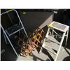 Image 1 : MISC. LADDERS, FOLDING TABLE, WINE RACK