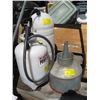 Image 1 : 2 GARDEN SPRAYERS, ONE MISSING WAND & A METAL GALVANIZED FUNNEL