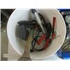 Image 2 : BOX & BUCKET OF ASST. TOOLS, STARTER, AUTOMOTIVE TEST TOOLS, 1/4" TORQUE WRENCH, ETC.