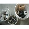 Image 2 : 3 BUCKETS OF ASST. OILS, DOOR HANDLES, DRAINS, ETC.