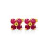 Image 1 : Genuine 1.15 ctw Ruby Earrings 14KT Yellow Gold - REF-21P9H