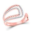 Image 1 : Round Diamond Open Rope Fashion Ring 1/5 Cttw 14KT Two-tone Gold