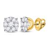 Image 1 : Round Diamond Fashion Cluster Earrings 1/2 Cttw 14KT Yellow Gold
