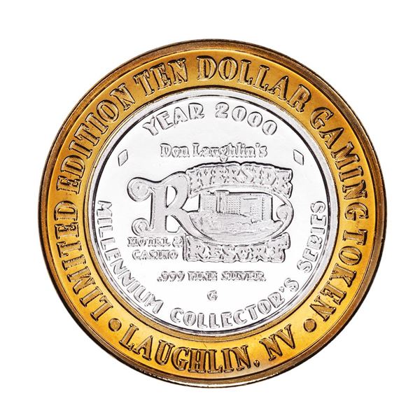 .999 Silver Riverside Resort Hotel & Casino $10 Casino Limited Edition Gaming Token