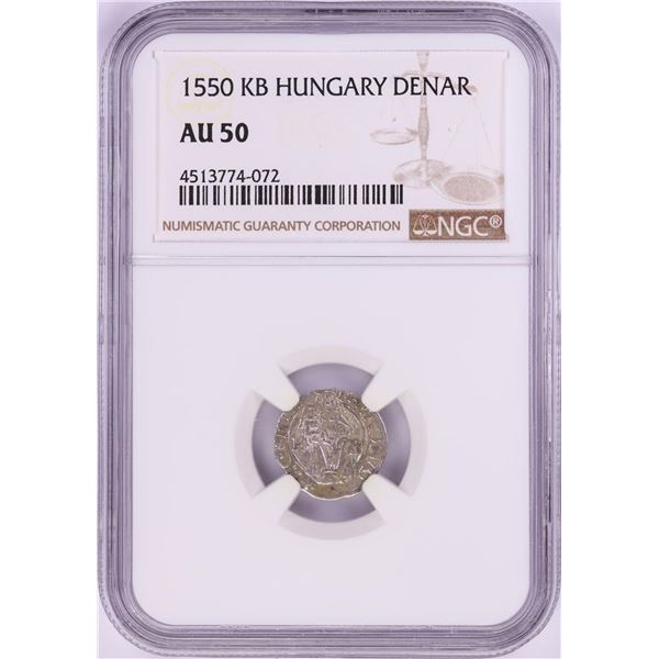 1550 KB Hungary Denar 'Madonna and Child' Coin NGC AU50