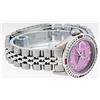 Image 4 : Rolex Ladies Stainless Steel Pink Diamond & Ruby Datejust Wristwatch