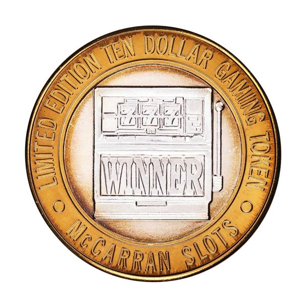.999 Silver McCarran International Airport $10 Casino Limited Edition Gaming Token