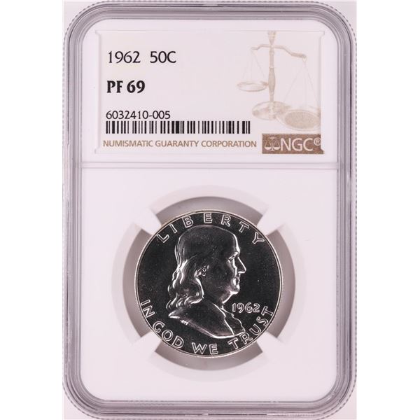 1962 Proof Franklin Half Dollar Coin NGC PF69