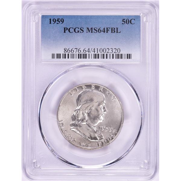 1959 Franklin Half Dollar Coin PCGS MS64FBL