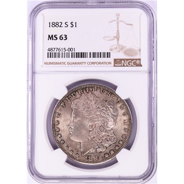 1882-S $1 Morgan Silver Dollar Coin NGC MS63