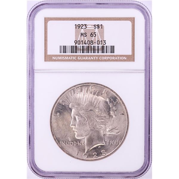1923 $1 Peace Silver Dollar Coin NGC MS65