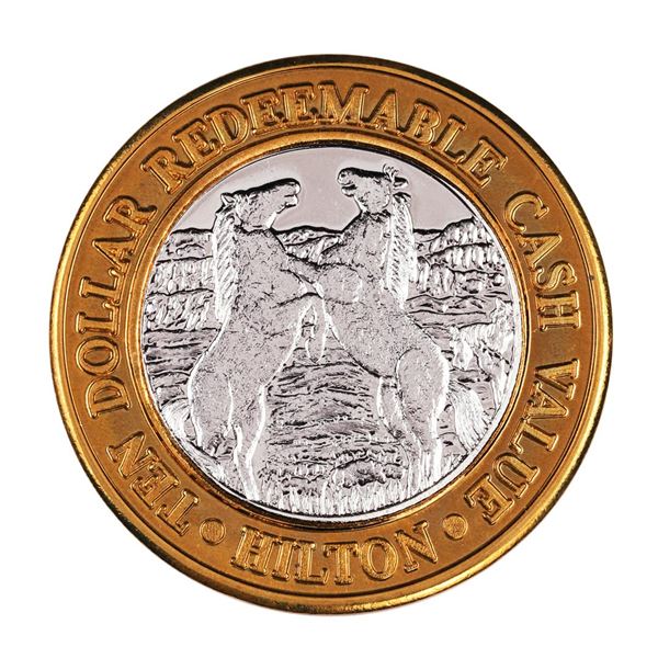 .999 Silver Reno Hilton Nevada $10 Casino Limited Edition Gaming Token