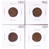 Image 1 : Lot of 1901-1904 Indian Head Cent Coins