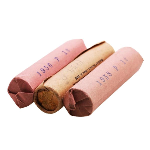 Lot of 1956-P, 1957-P, & 1958-P (50) Brilliant Uncirculated Lincoln Wheat Cent Coins