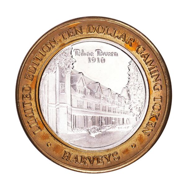 .999 Fine Silver Harveys Resort Lake Tahoe, Nevada $10 Limited Edition Gaming Token
