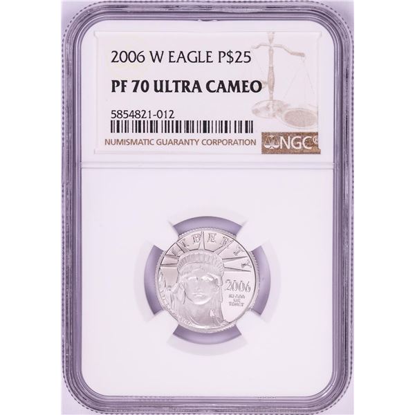2006-W $25 Proof American Platinum Eagle Coin PCGS PF70 Ultra Cameo