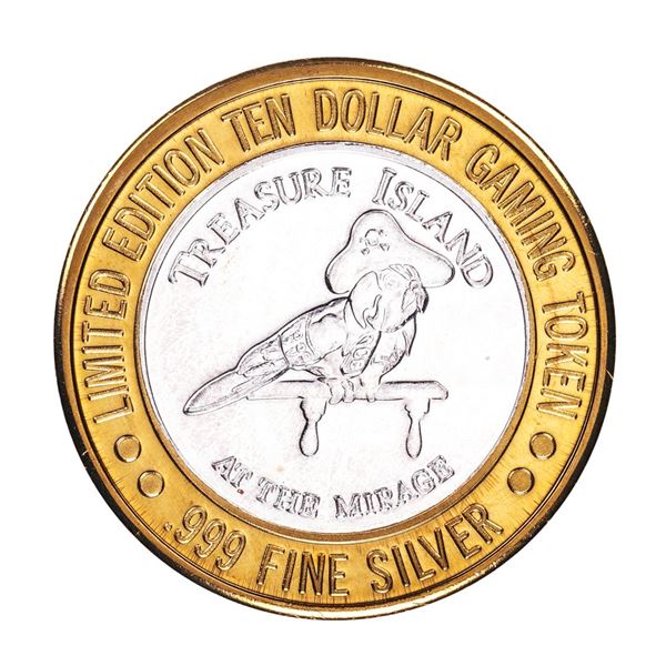 .999 Fine Silver Treasure Island Las Vegas, Nevada $10 Limited Edition Gaming Token
